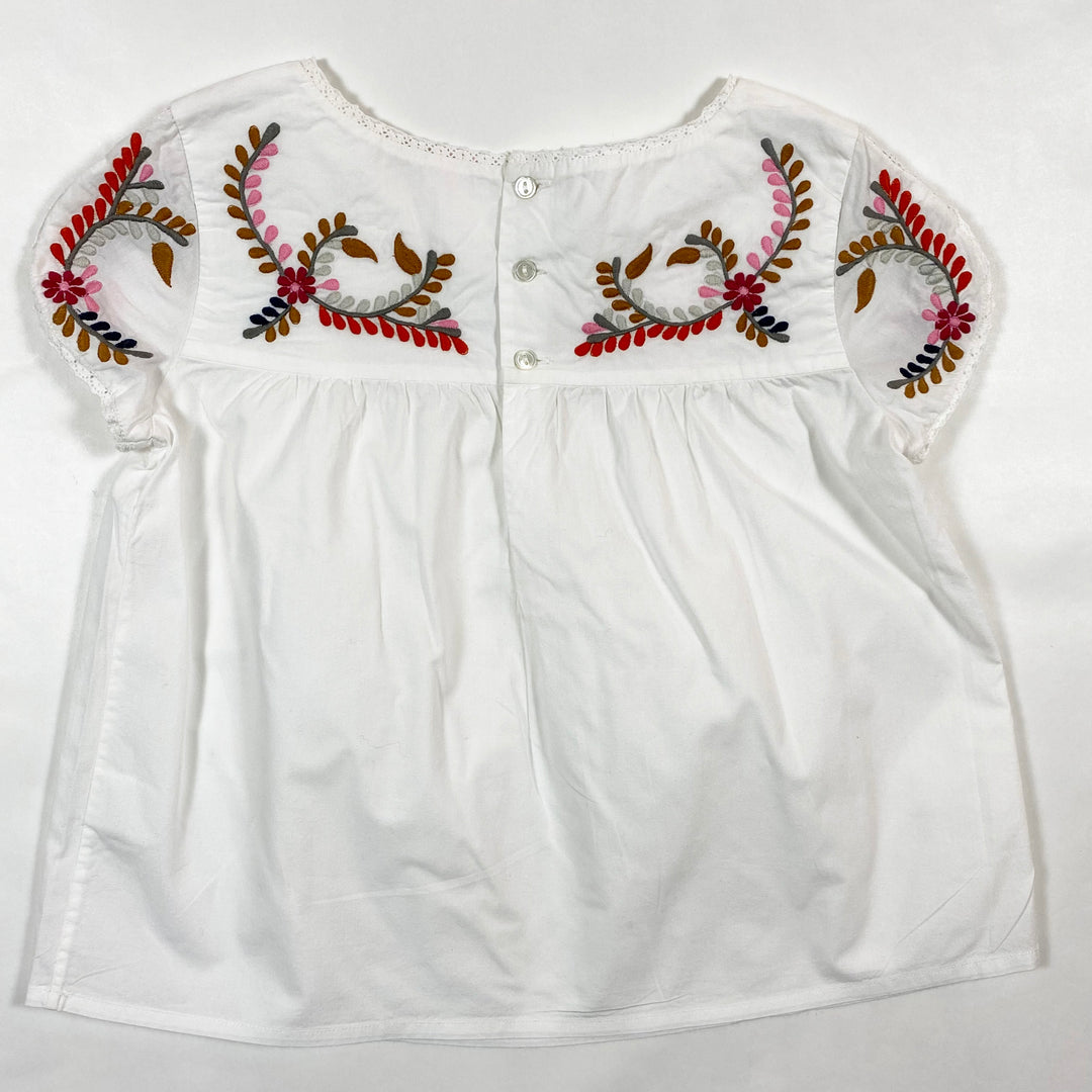 Bonpoint white short-sleeved floral embroidered blouse 6Y 3
