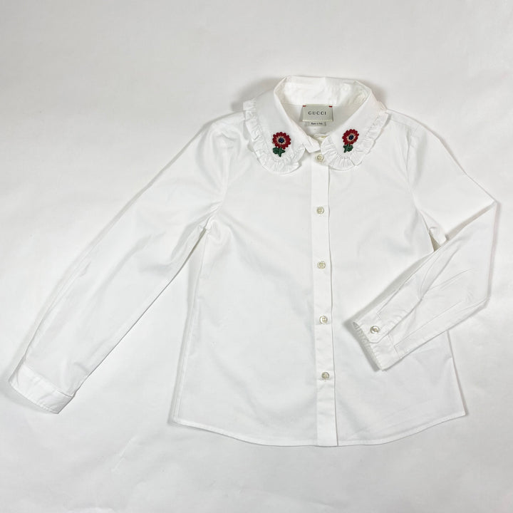 Gucci white floral collar blouse 6Y 2