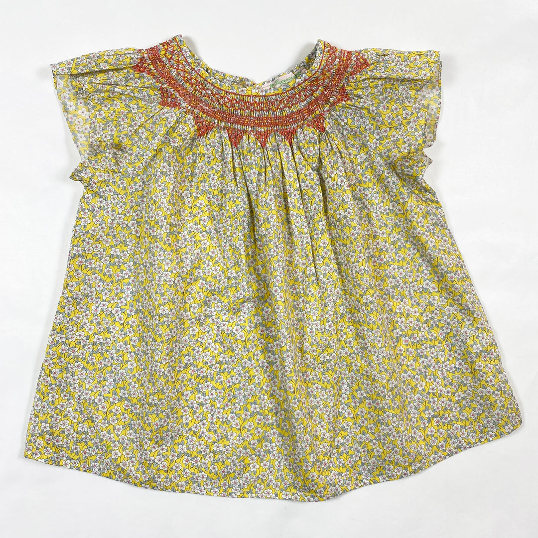 Bonpoint yellow liberty smocked blouse 6Y 1