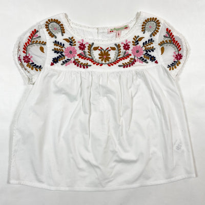 Bonpoint white short-sleeved floral embroidered blouse 6Y 1