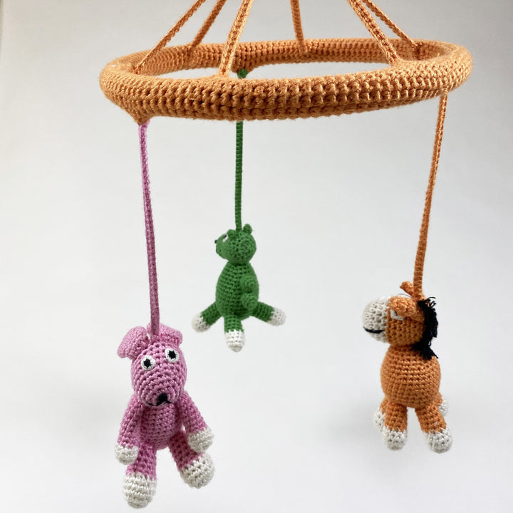 Nature Zoo of Denmark knitted mobile with animals One size