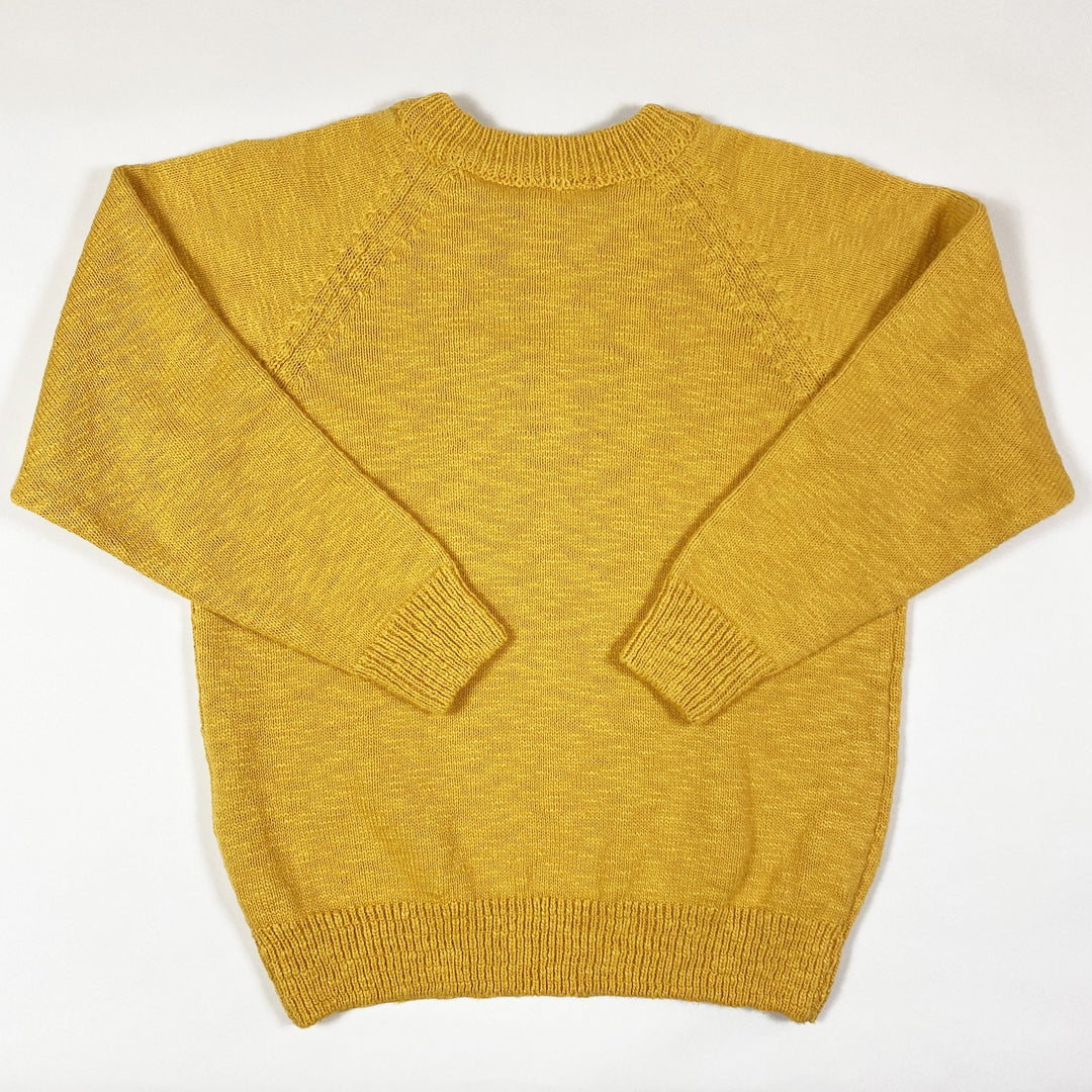 Jelly Mallow yellow Smile cotton knit sweater Second Season 4-5Y