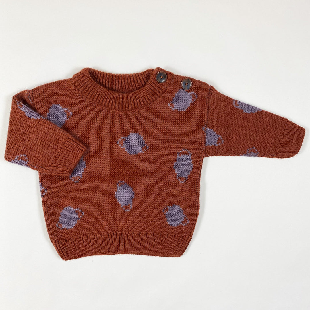 Bobo Choses estate blue small saturn jacquard jumper Second Season 3-6M