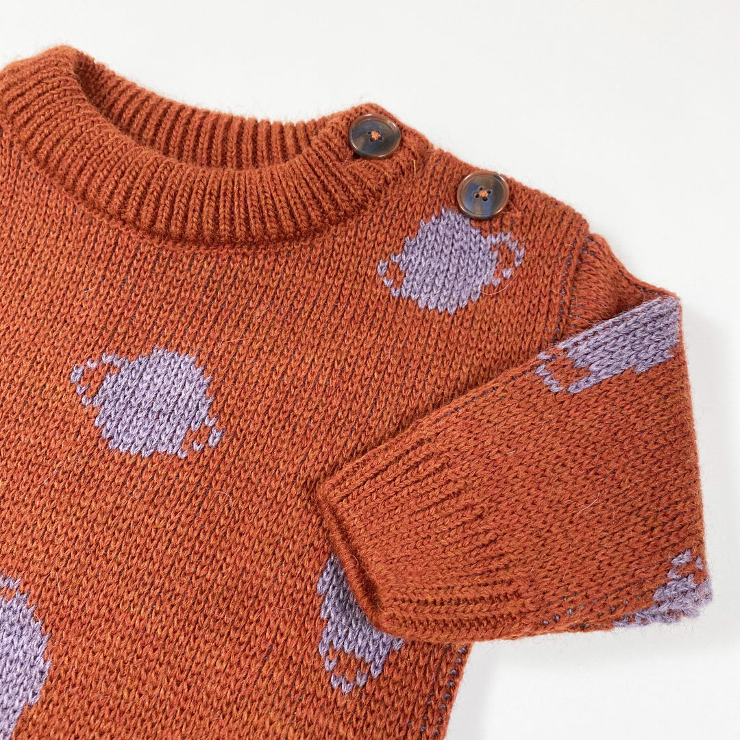 Bobo Choses estate blue small saturn jacquard jumper Second Season 3-6M