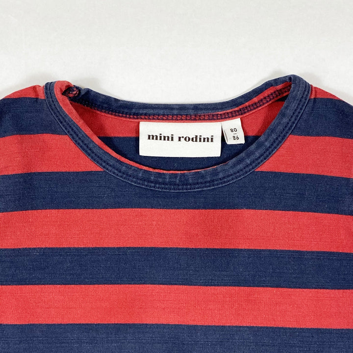 Mini Rodini red and blue striped long-sleeved t-shirt 80-86