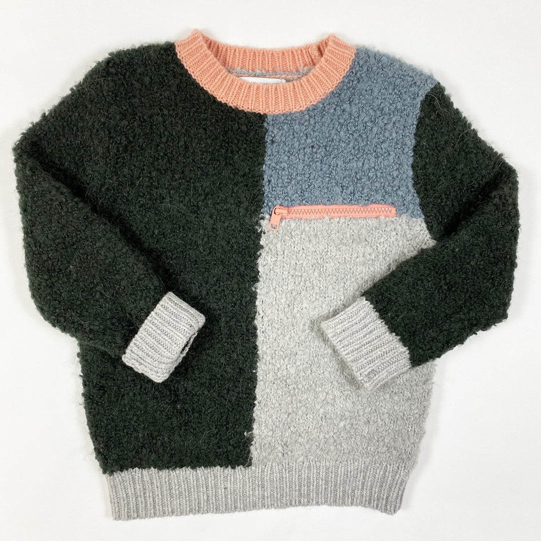 Stella McCartney Kids colour block Maya Boucle-Strickpullover Second Season 6Y