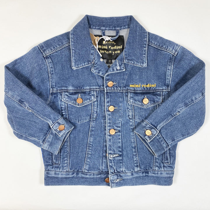 Mini Rodini blue denim Seamonster jacket Second Season diff. sizes