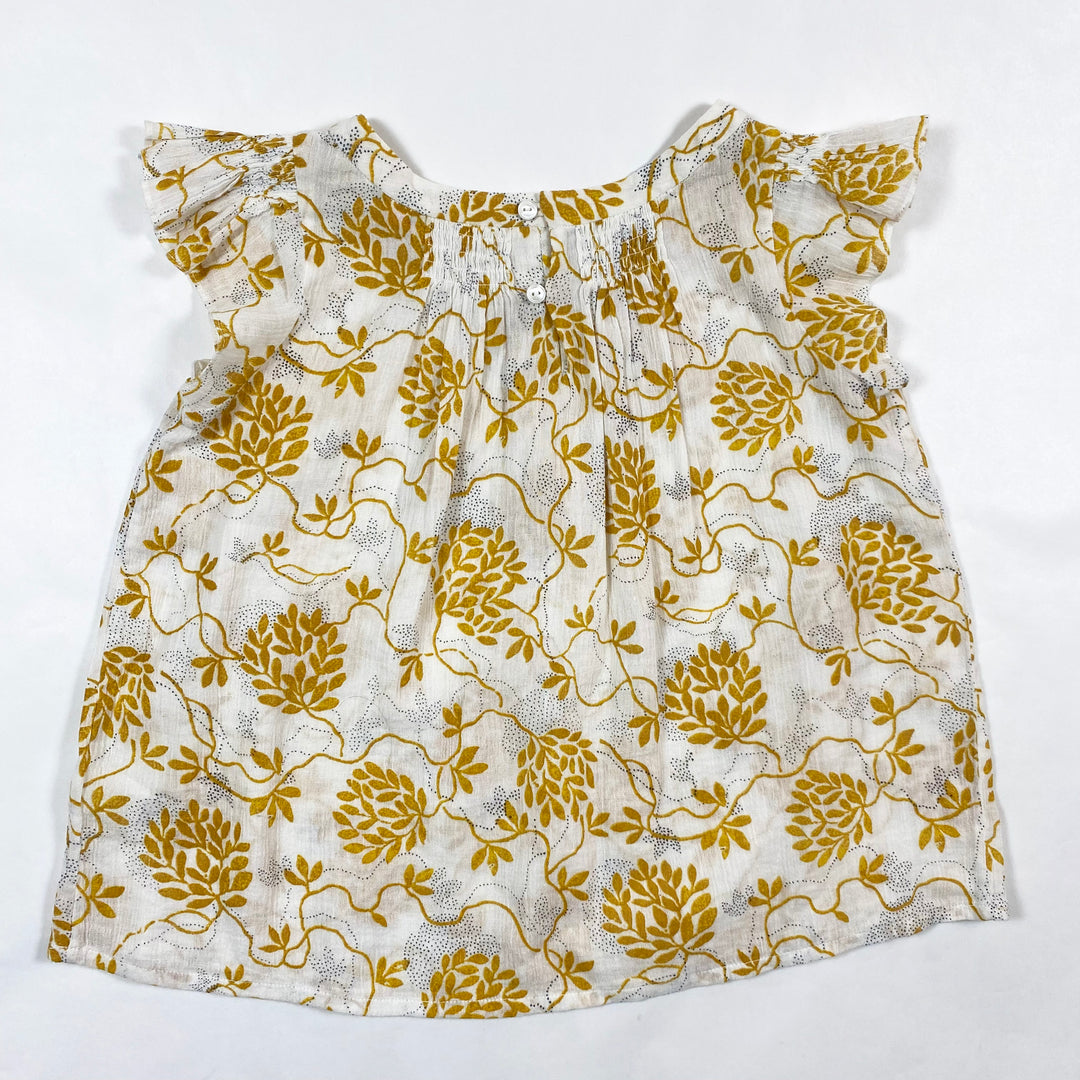 Bonpoint sleeveless mustard muslin blouse 4Y 3