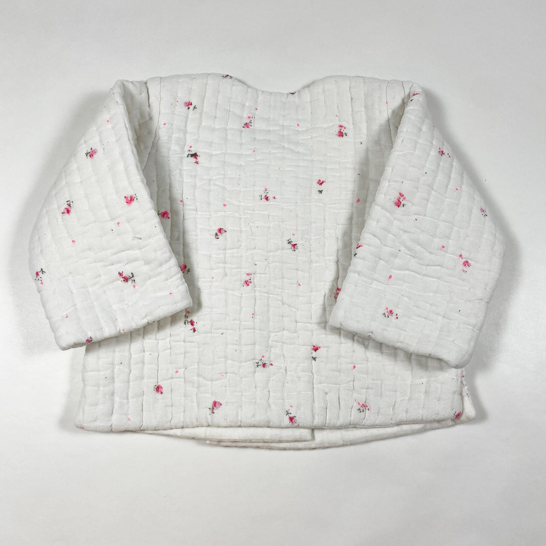 Bonpoint off-white floral padded wrap jacket 12M 2