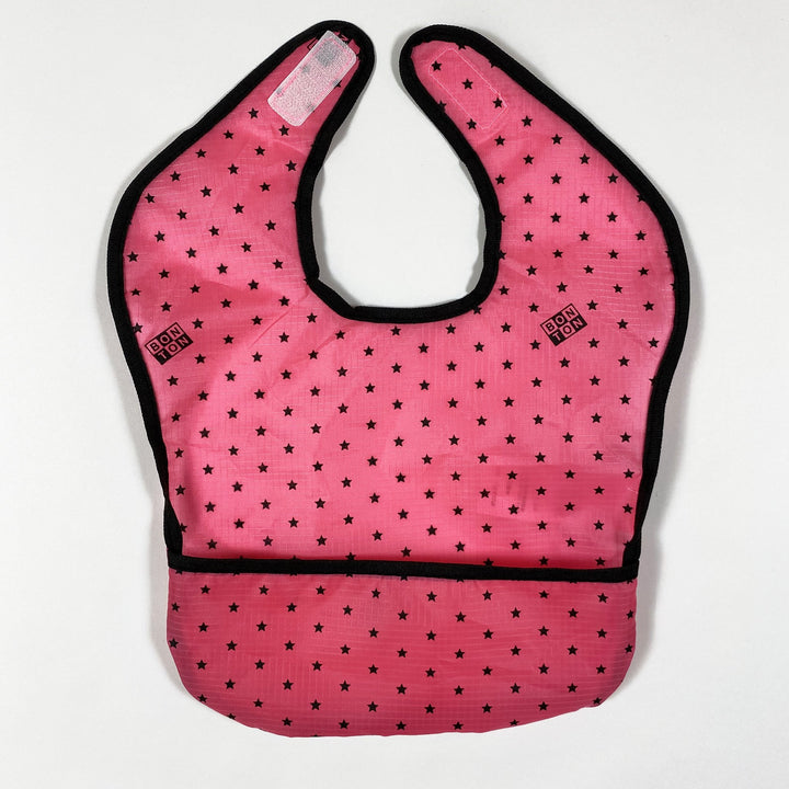 Bonton pink star print nylon bib Second Season