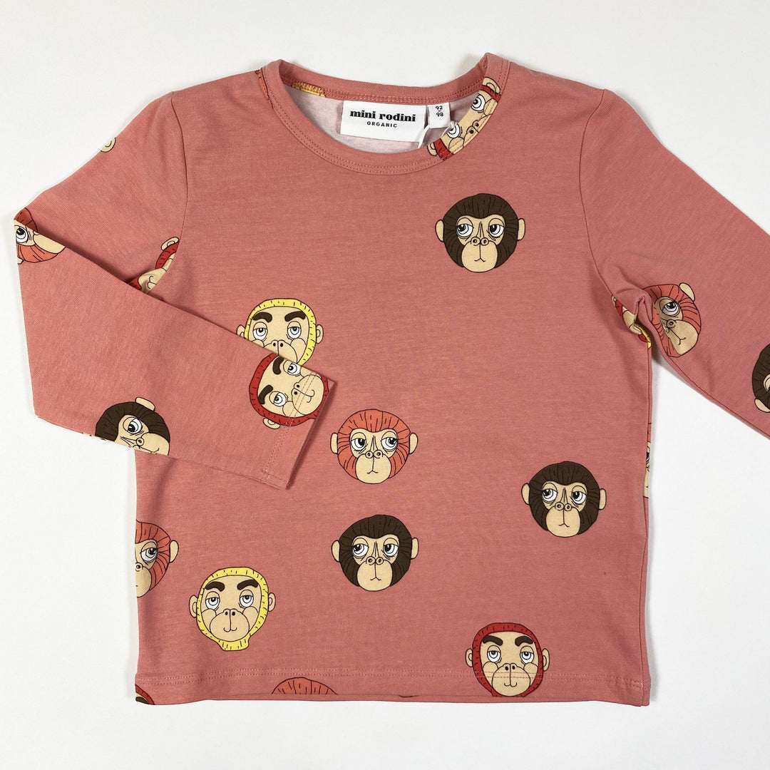 Mini Rodini pink Monkeys long-sleeved shirt Second Season 92-98