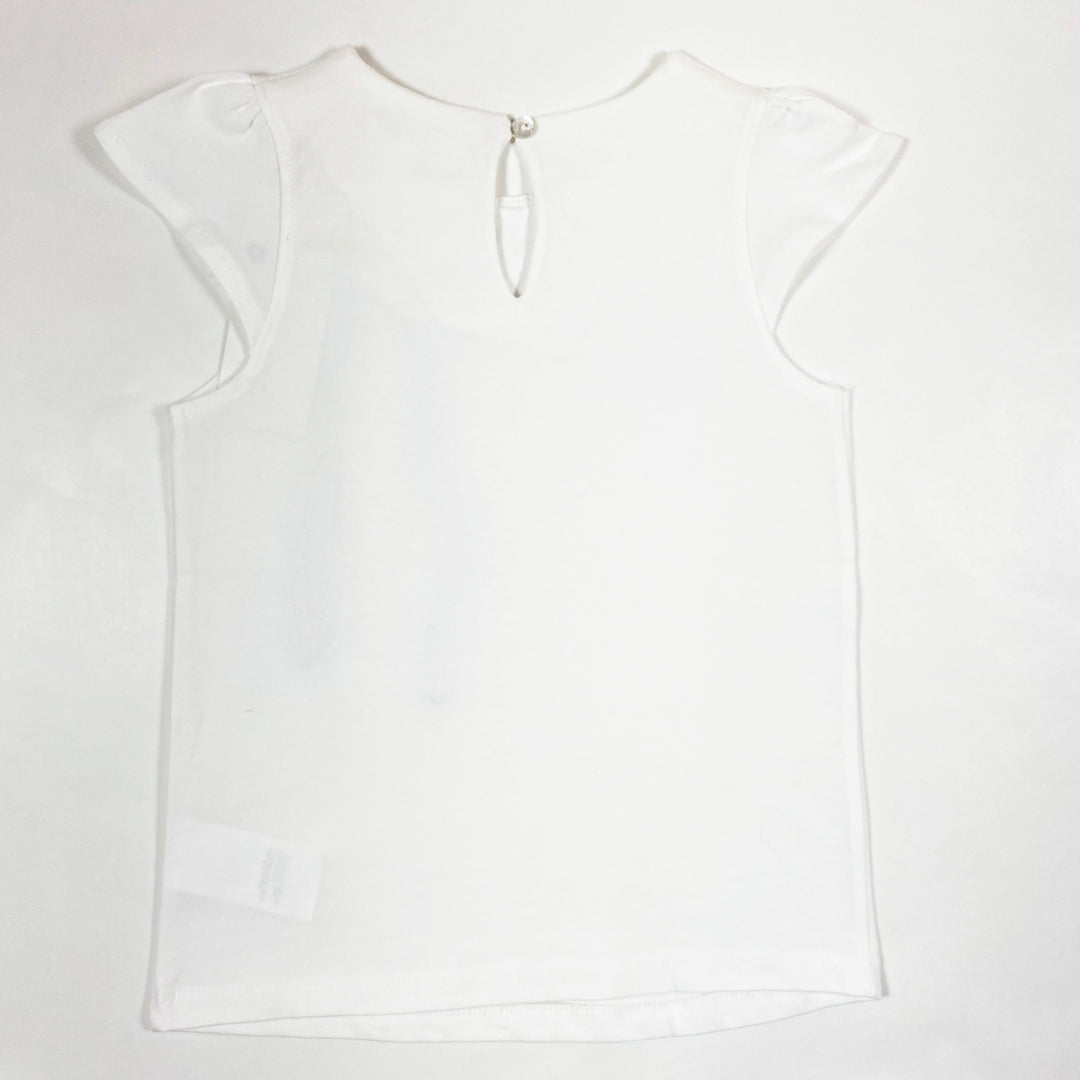 Tartine et Chocolat white top with pearl embroiderd bow 6Y 3