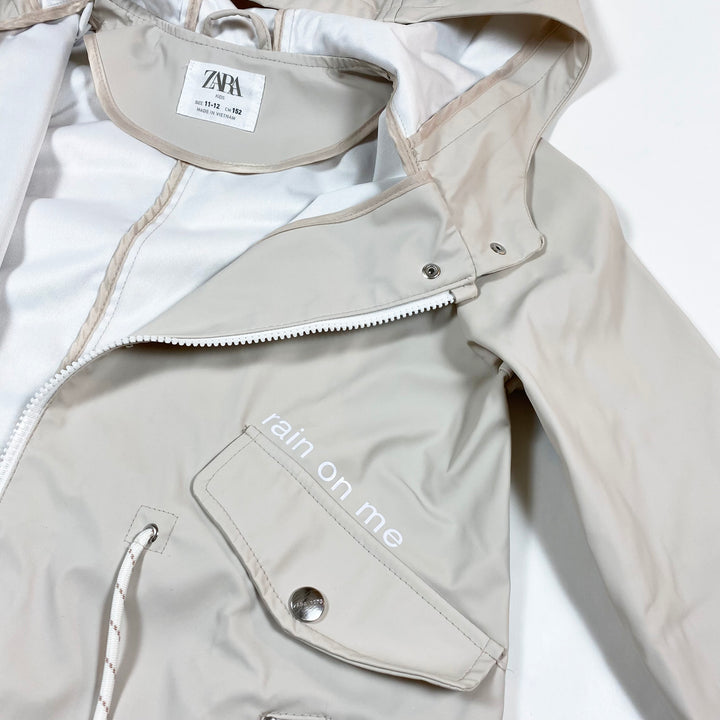 Zara cream hooded rain jacket 11-12Y/152 2