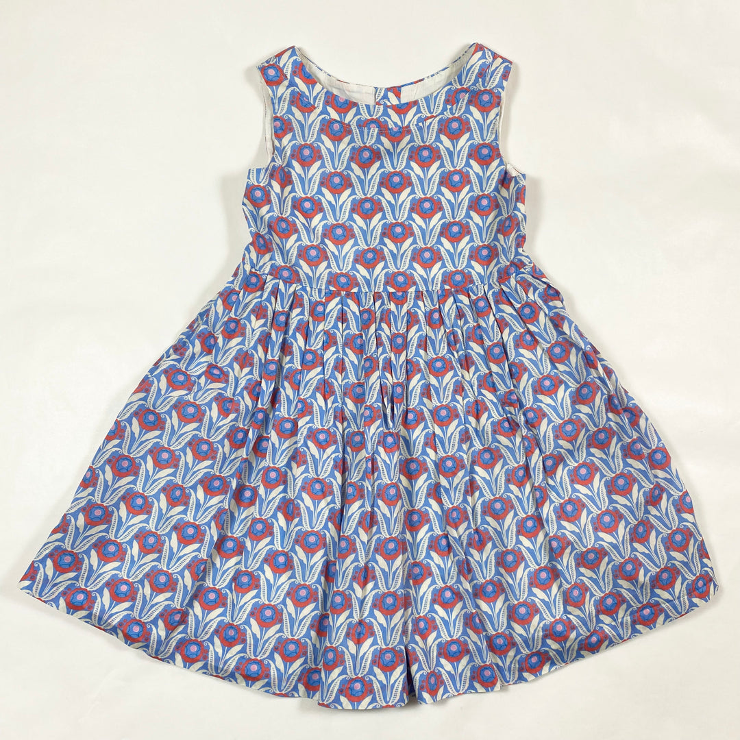 Bonpoint blue/red tulip print dress 4Y 1