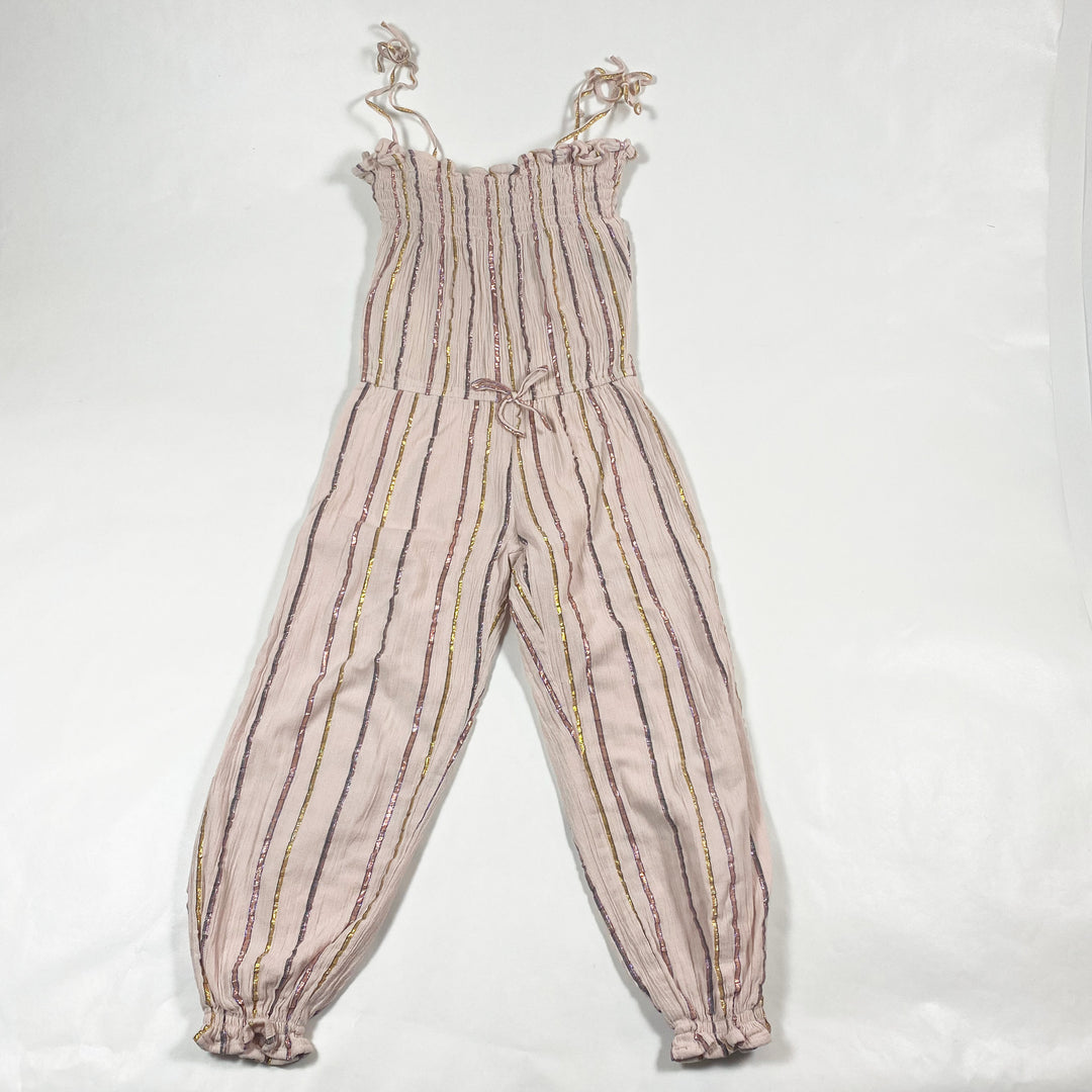 Emile et Ida soft pink glitter stripes jumpsuit 6A 1