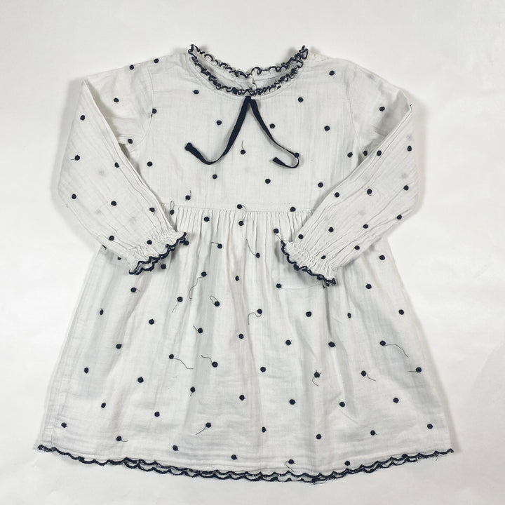 Búho off-white polka dot muslin dress  4Y 1