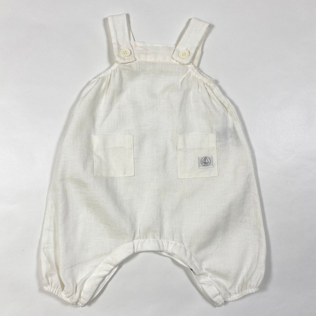 Petit Bateau white linen dungarees 1M/54 1