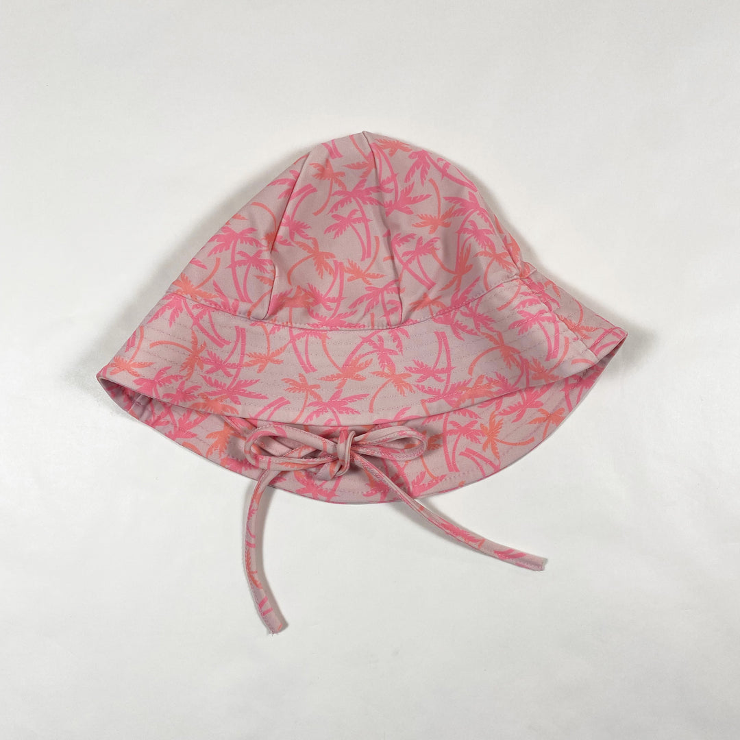 Petit Crabe neon pink palm sun hat UPF 50+ 0-2Y 2