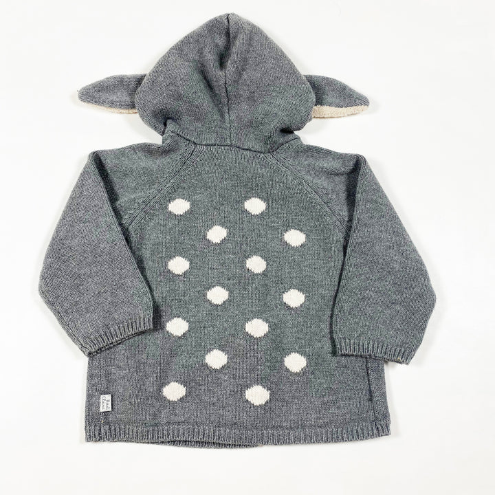 Hust & Claire grey bunny cardigan 74/9M 2