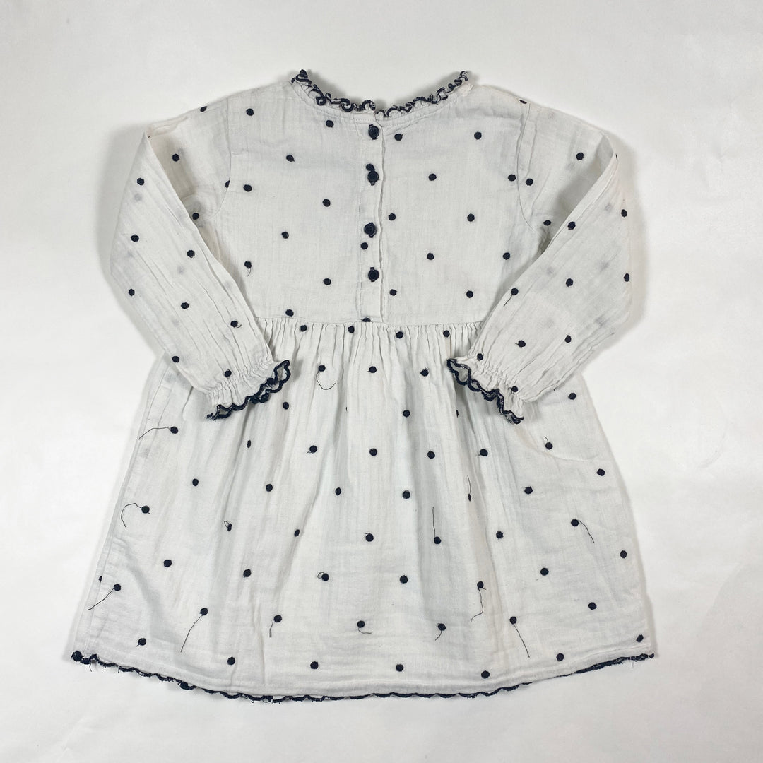 Búho off-white polka dot muslin dress  4Y 3