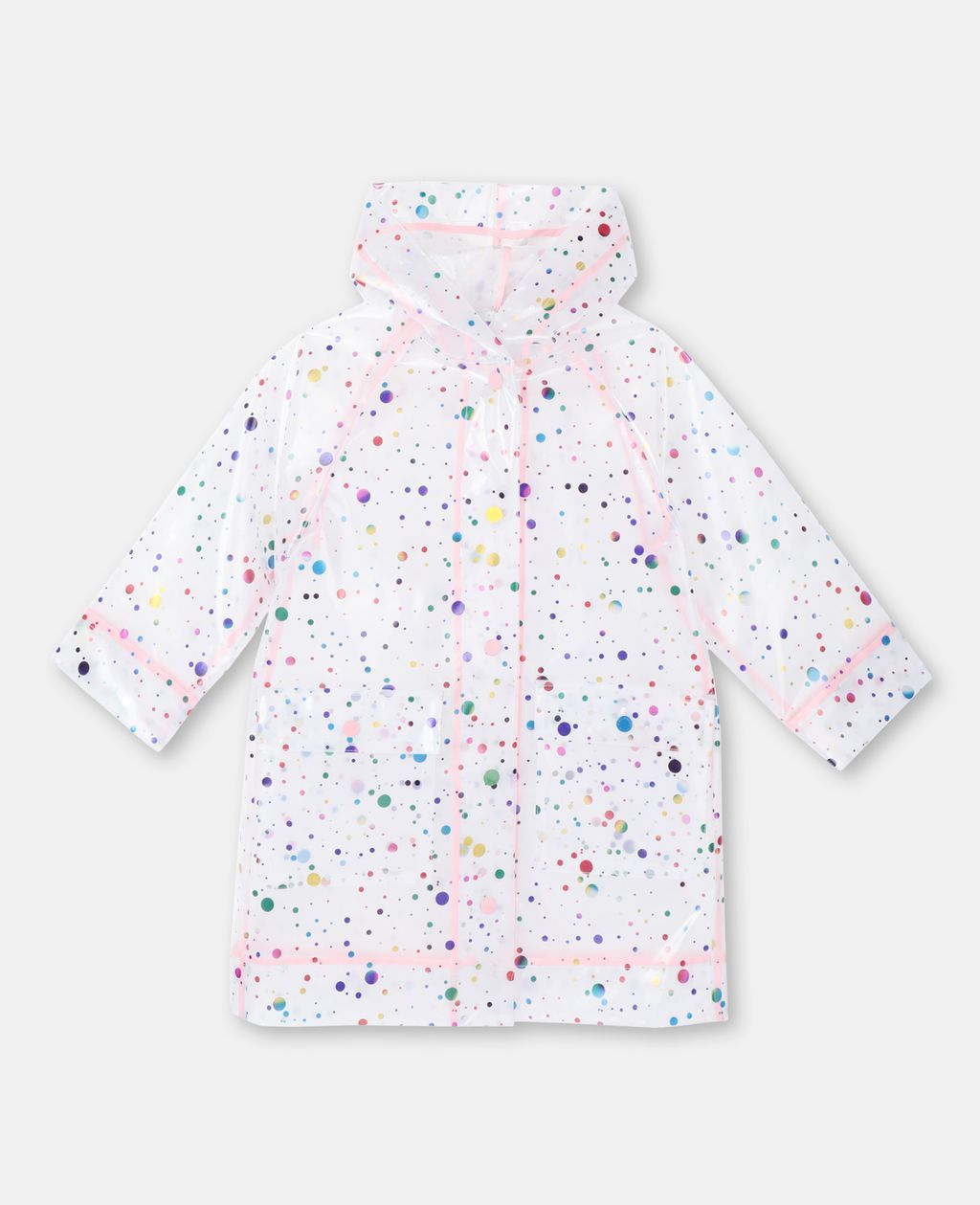 Stella McCartney Kids transparent multicoloured foil dots rain coat Second Season 14Y+