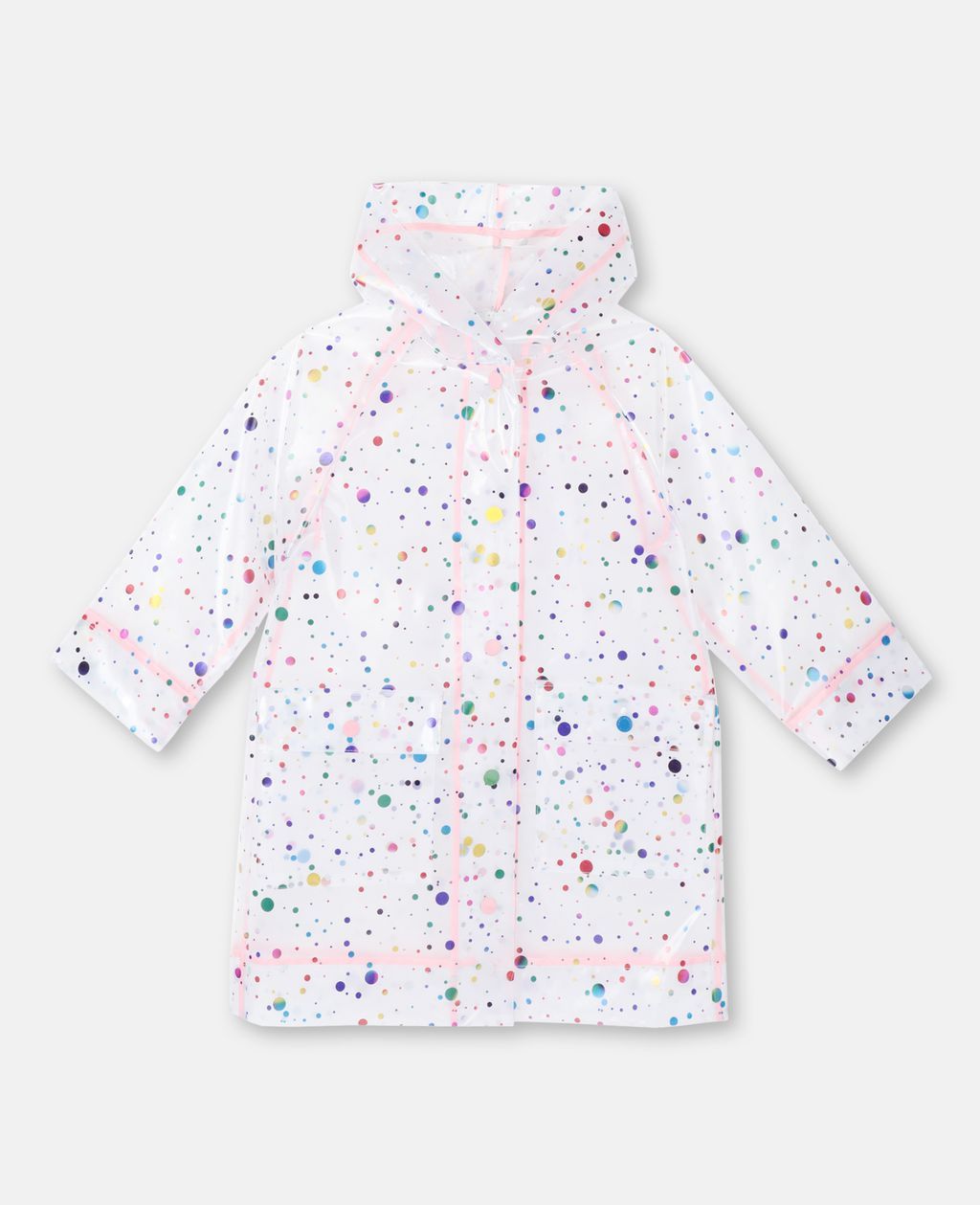 Stella McCartney Kids transparenter mehrfarbiger Folien-Punkte-Regenmantel Second Season 14+