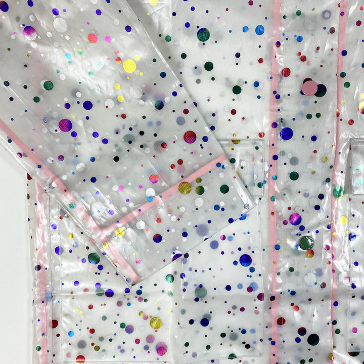 Stella McCartney Kids transparent multicoloured foil dots rain coat Second Season 14Y+
