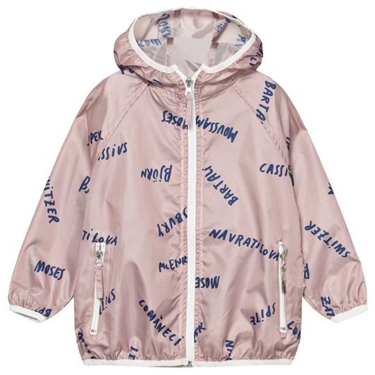 Bobo Choses off-rose A Legend print waterproof windbreaker jacket with hood Second Season 2-3Y