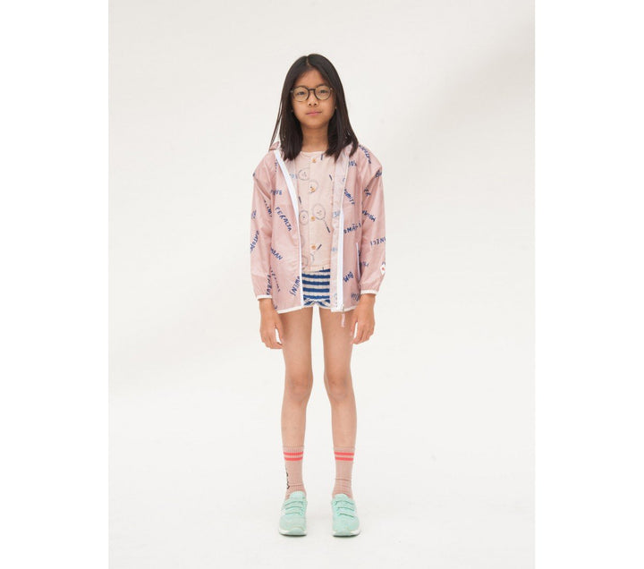 Bobo Choses rosa A Legend wasserdichte Windjacke mit Kapuze Second Season 2-3Y