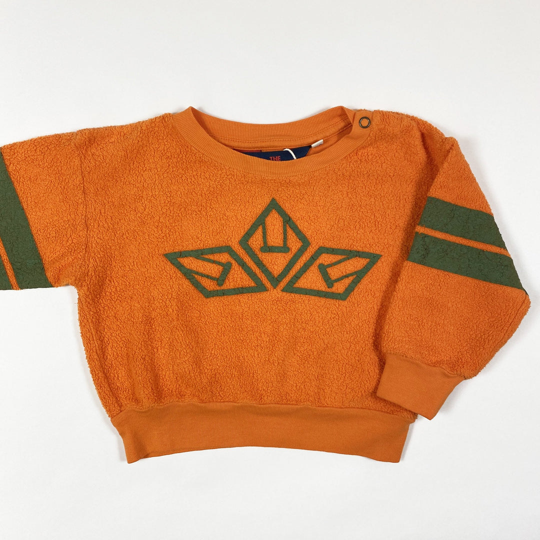 The Animals Observatory orangefarbenes Bären-Sweatshirt mit Logodruck Second Season 6M
