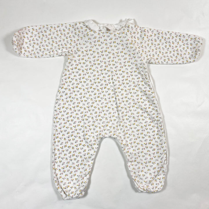 Petit Bateau white floral pyjama with collar 12M/74 3