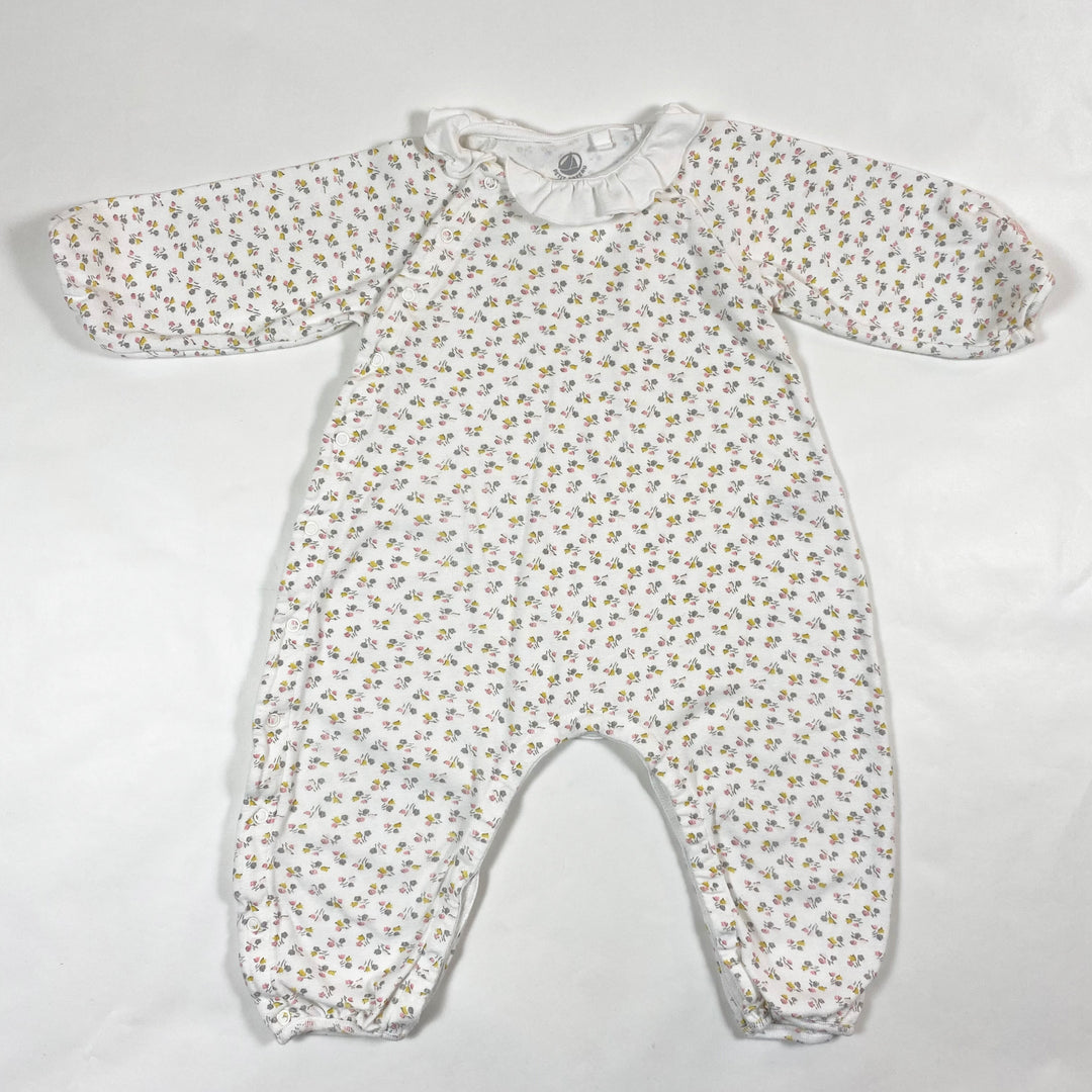 Petit Bateau white floral pyjama with collar 12M/74 1