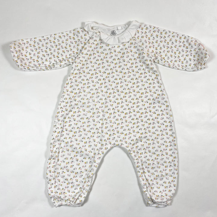 Petit Bateau white floral pyjama with collar 12M/74 1