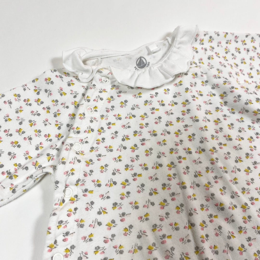 Petit Bateau white floral pyjama with collar 12M/74 2