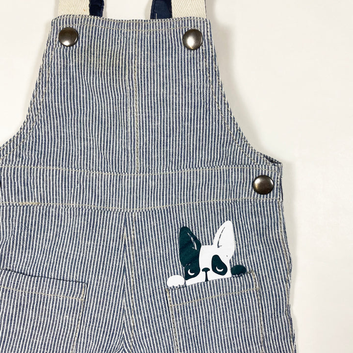 Sfera blue striped dungarees 3-6M 2