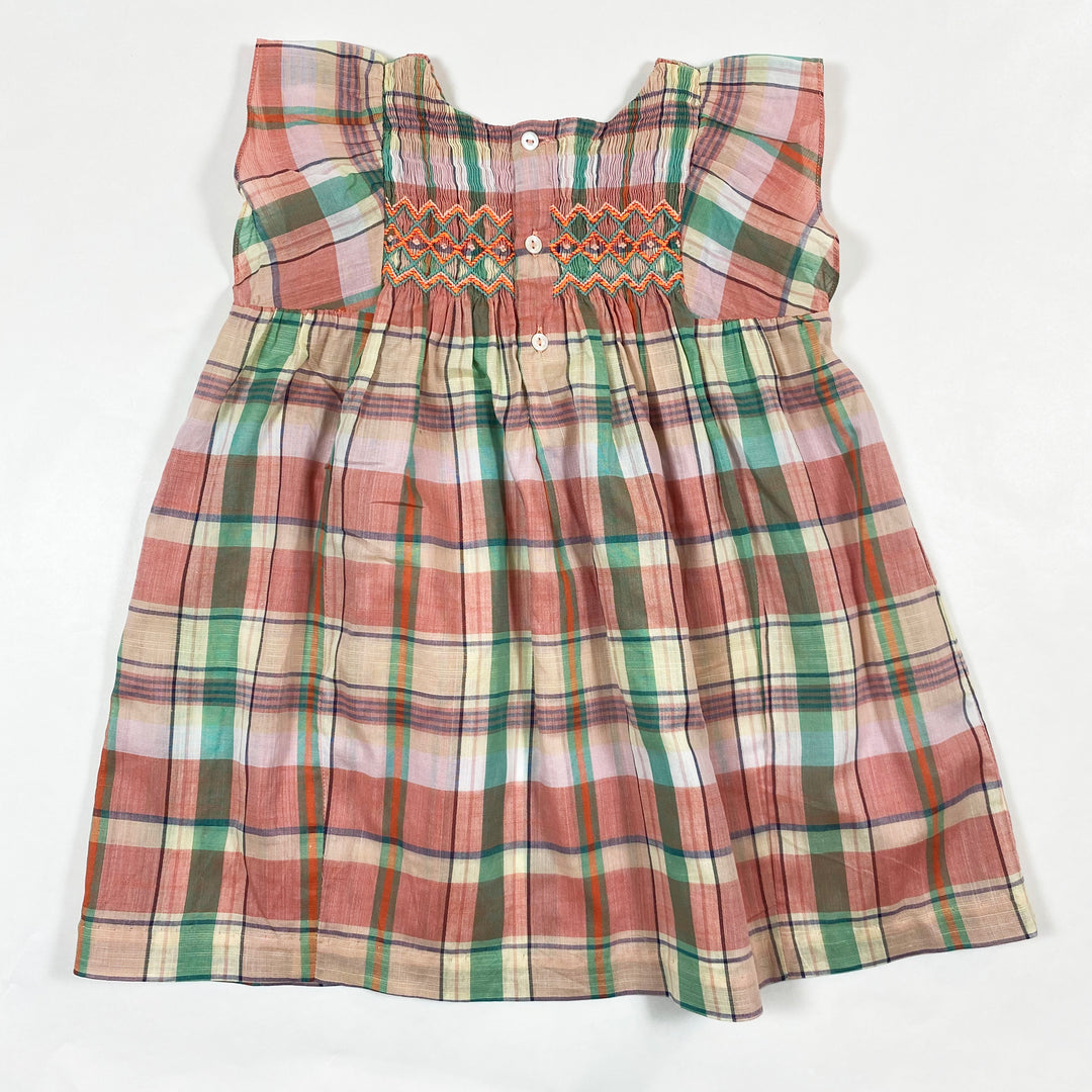 Bonpoint green red smocked dress 2Y 3