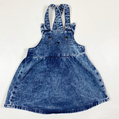 Benetton denim cat pinafore 6-9M/68 1