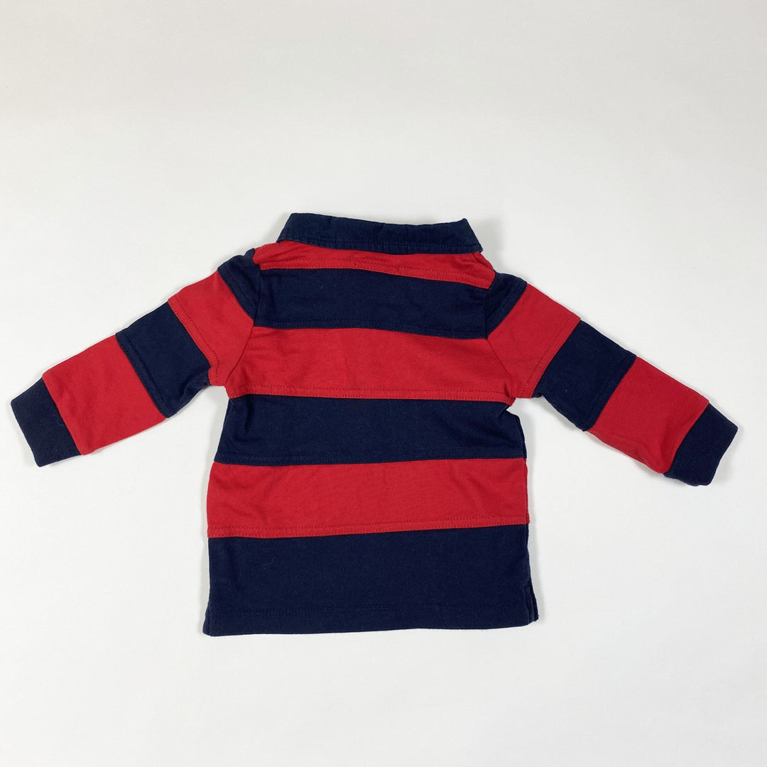 Ralph Lauren rotes und blaues langärmeliges Rugby-Shirt 9M