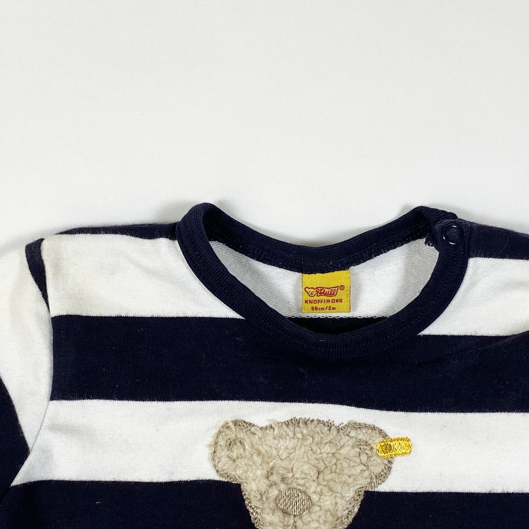Steiff marineblau-weiss gestreiftes Langarm-T-Shirt 2M/56