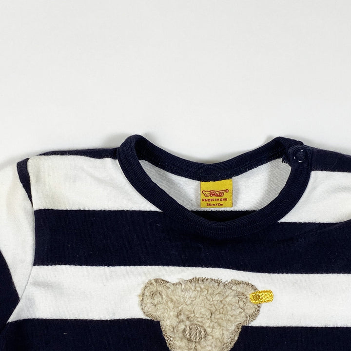 Steiff marineblau-weiss gestreiftes Langarm-T-Shirt 2M/56