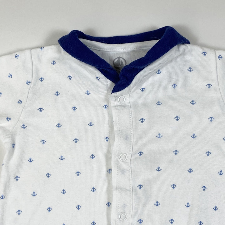 Petit Bateau anchor print pyjamas with collar 1M/54