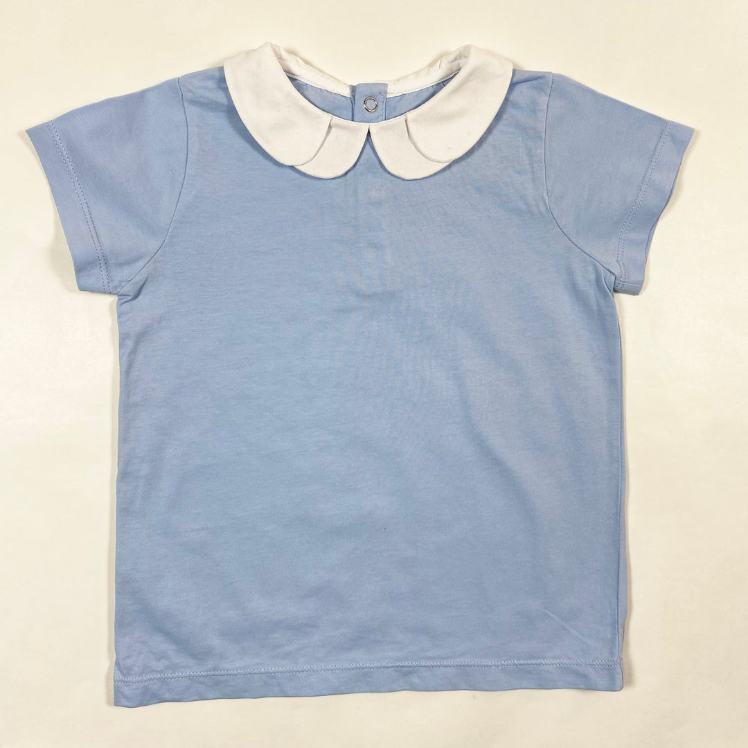 Jacadi light blue blouse with petal collar 4Y/104 1