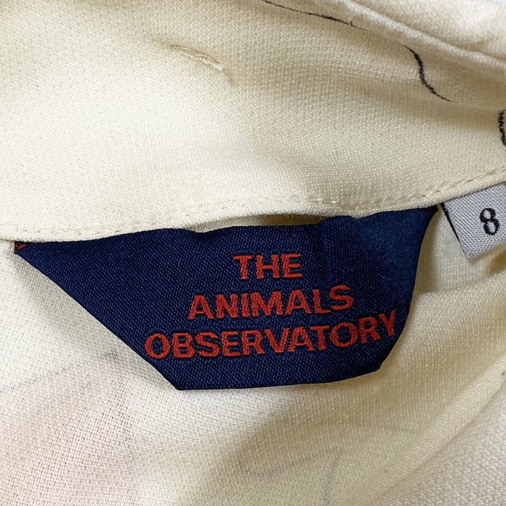 The Animals Observatory cremefarbenes Printkleid mit Falten 8Y