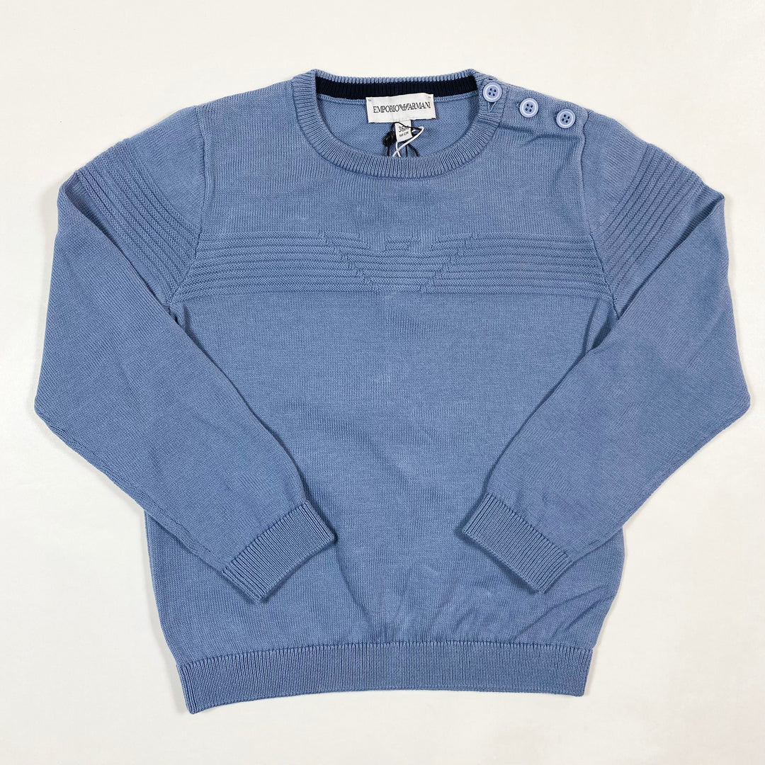 Emporio Armani ice blue knit logo pullover 36M/98 1