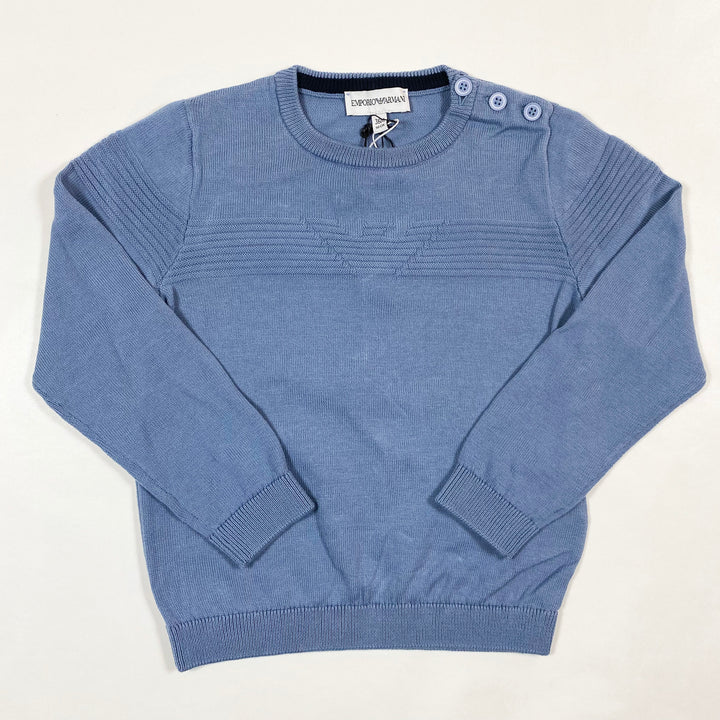 Emporio Armani ice blue knit logo pullover 36M/98 1