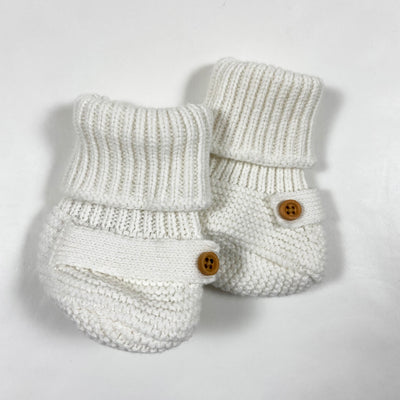 Cyrillus white knit baby booties 0/6M 1