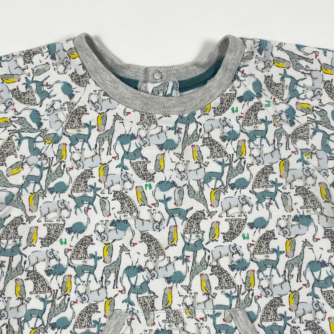 Petit Bateau white animal romper 12M/74 2
