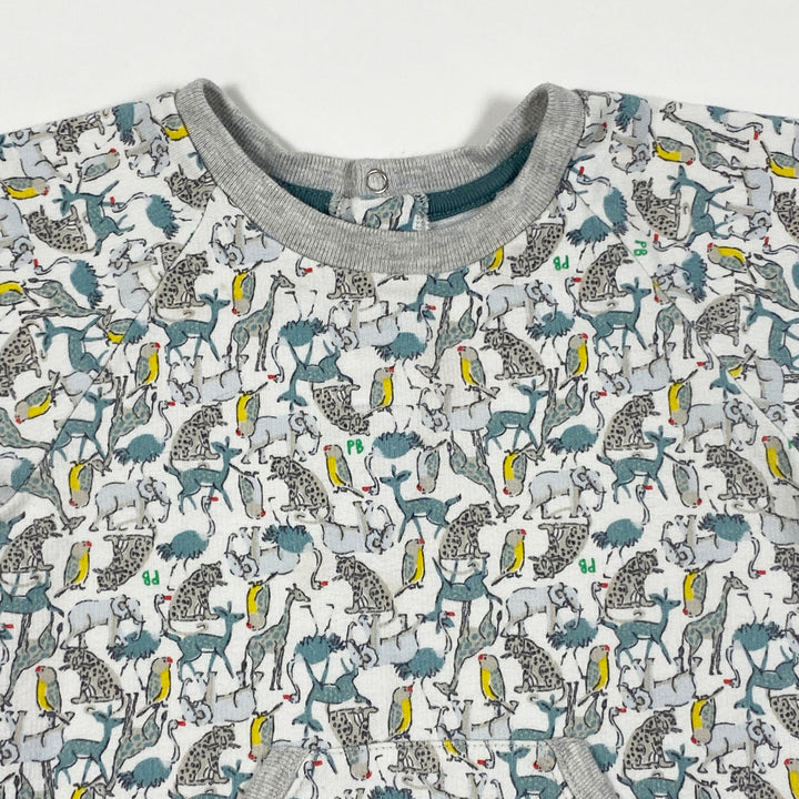 Petit Bateau white animal romper 12M/74 2