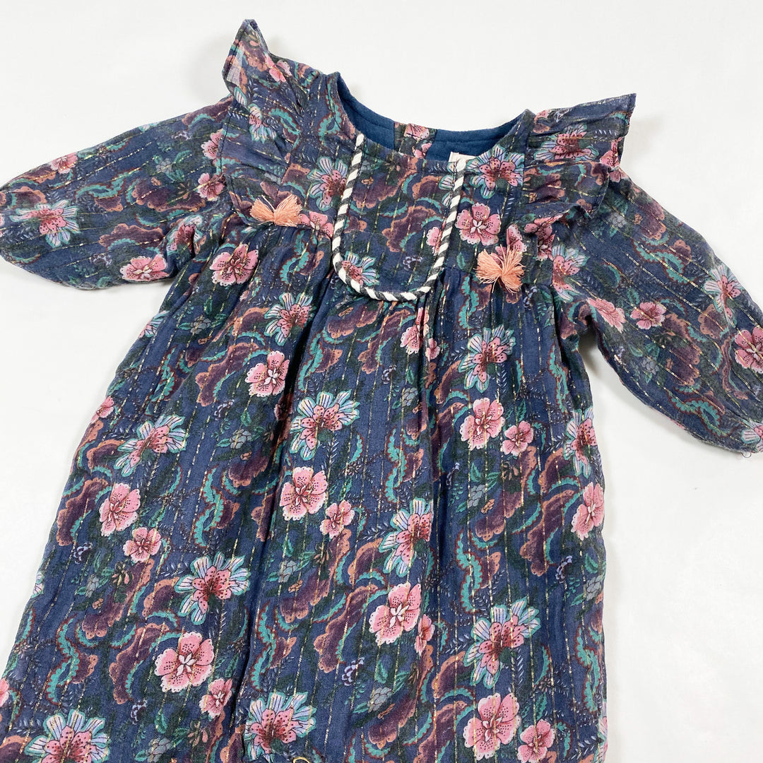 Louise Misha blue floral overall with fringes 3M 2