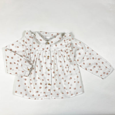 Zara white blush polka dot blouse 18-24M/92 4